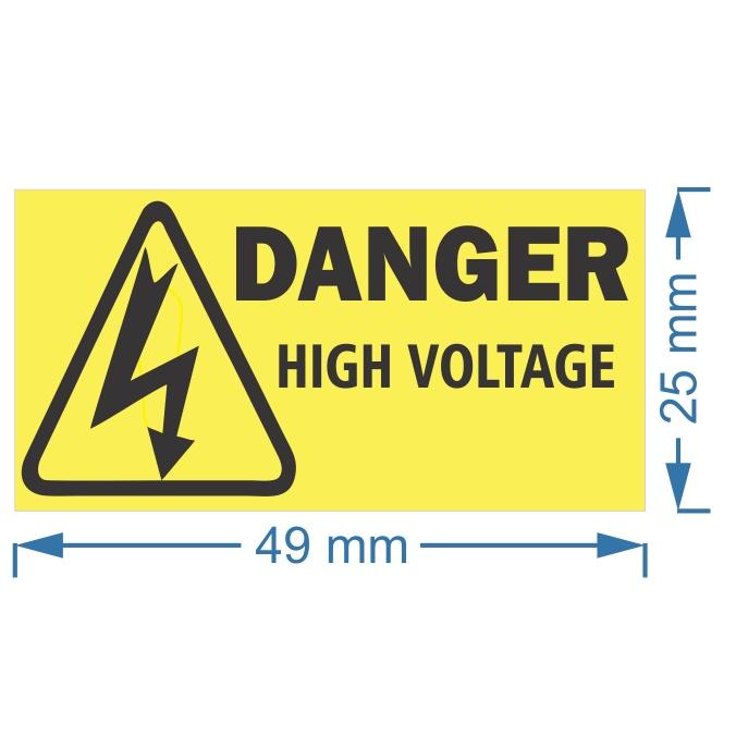 LOGO TEM STICKER CẢNH BÁO NGUY HIỂM ĐIỆN CAO THẾ HIGH VOLATGE CAUTION- HIỆU ĐIỆN THẾ CAO
