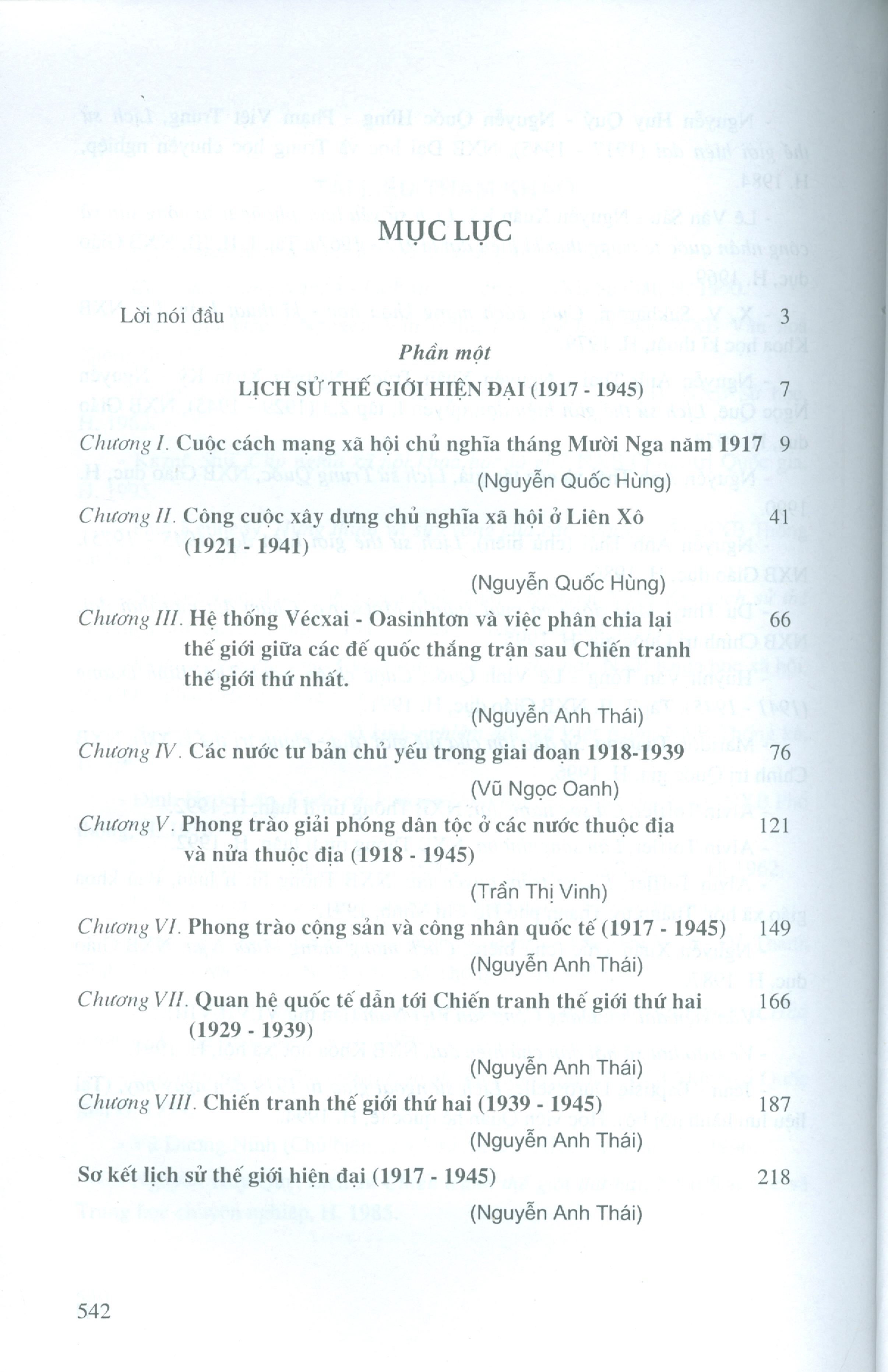 Lịch Sử Thế Giới Hiện Đại 1917 - 1995 (Tái bản lần thứ mười sáu) - Nguyễn Anh Thái (Chủ biên)