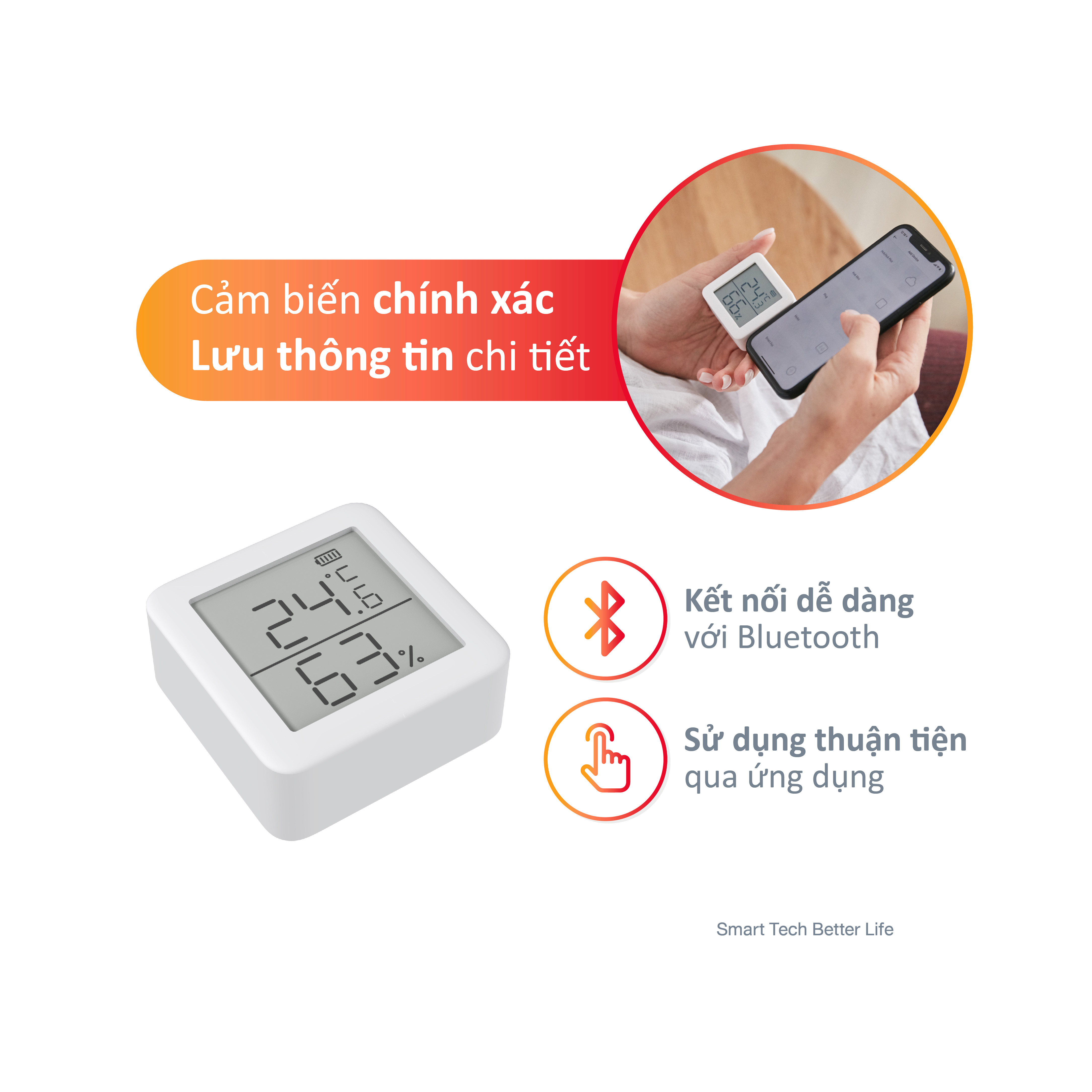 Máy đo nhiệt độ, máy đo độ ẩm thông minh SWITCHBOT Meter Hàng chính hãng - Cảm biến nhiệt thông minh bluetooth kết hợp SwitchBot Mini/ điều khiển bằng giọng nói qua Alexa, Google Home, HomePod, IFTTT