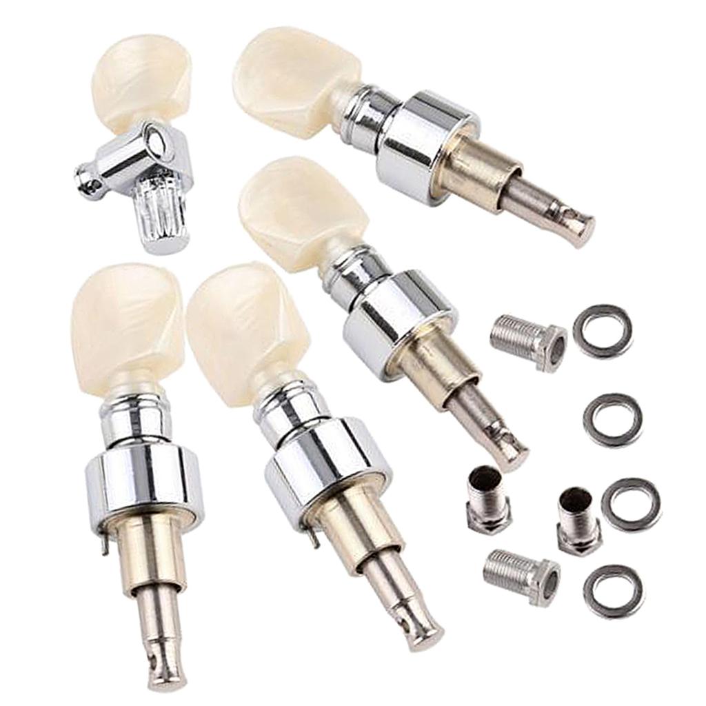Sunnimix 5 Dây Đàn Banjo Pearled Nút Chỉnh Chốt Chỉnh Âm Máy Đầu 5 Chiếc Bạc