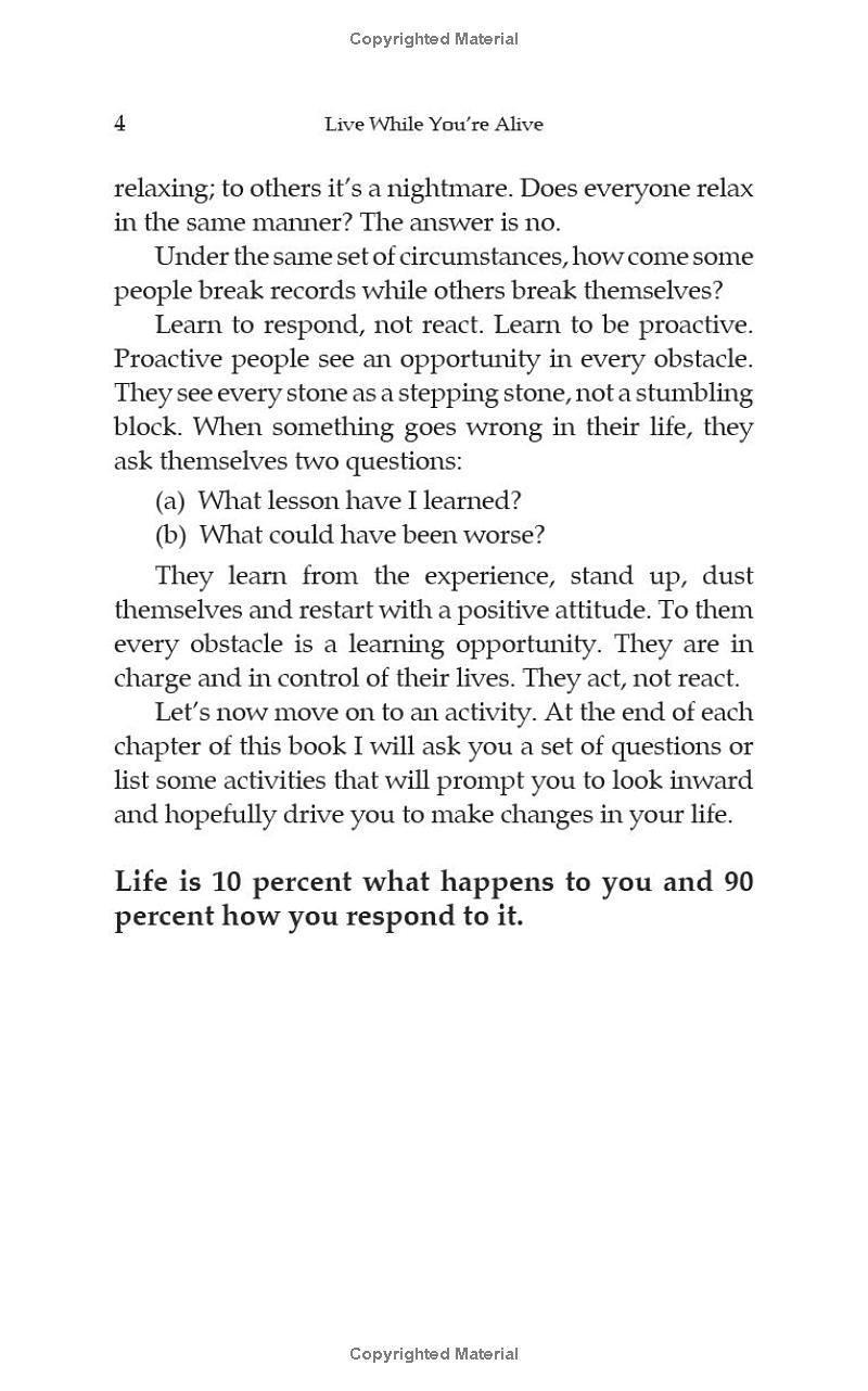 Sách ngoại văn: Live While You're Alive - Overcome Stress And Live A Meaningful Life