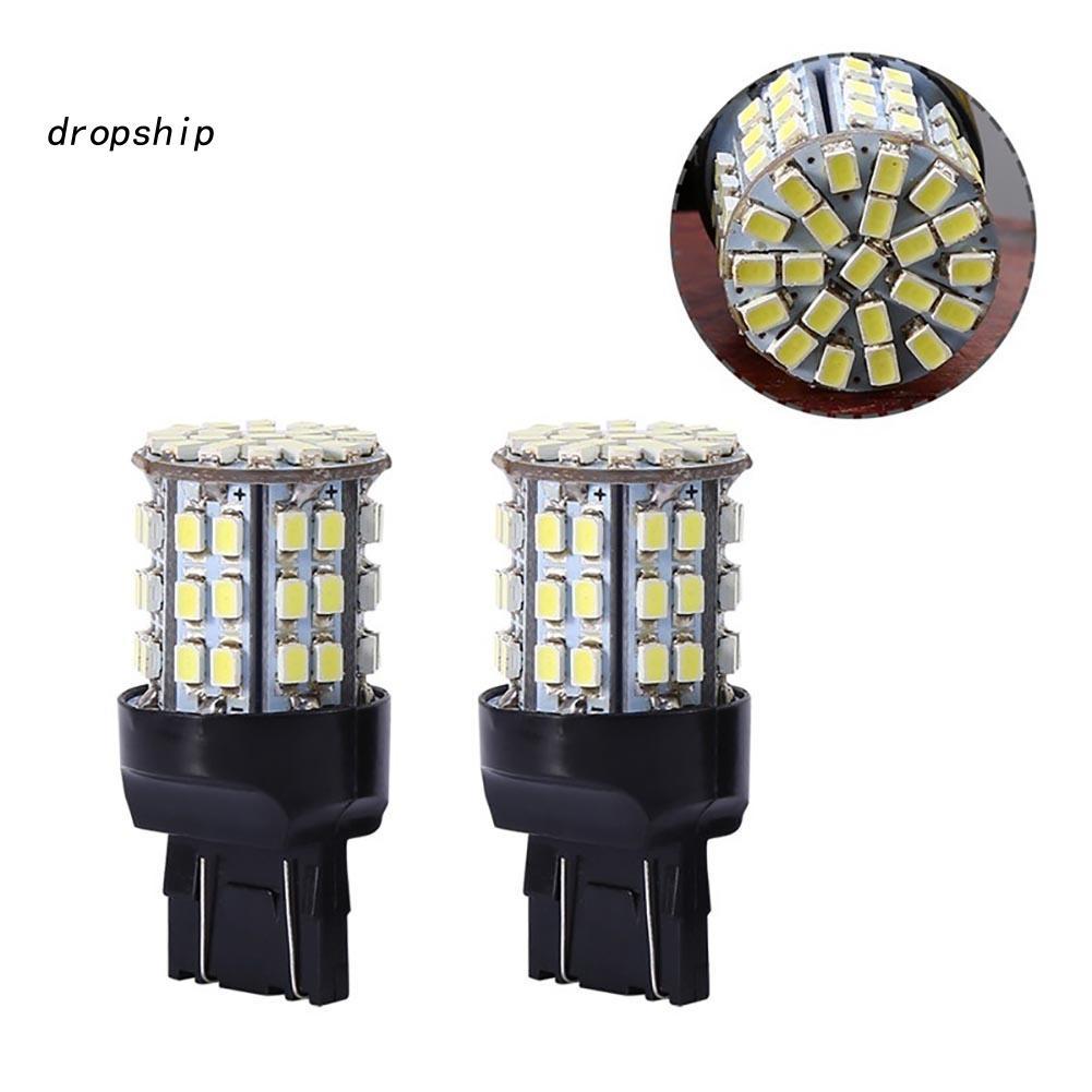 Set 2 Đèn LED Phanh Xe Ánh Sáng Trắng 6000K 12V T20 7440 7443 64 SMD