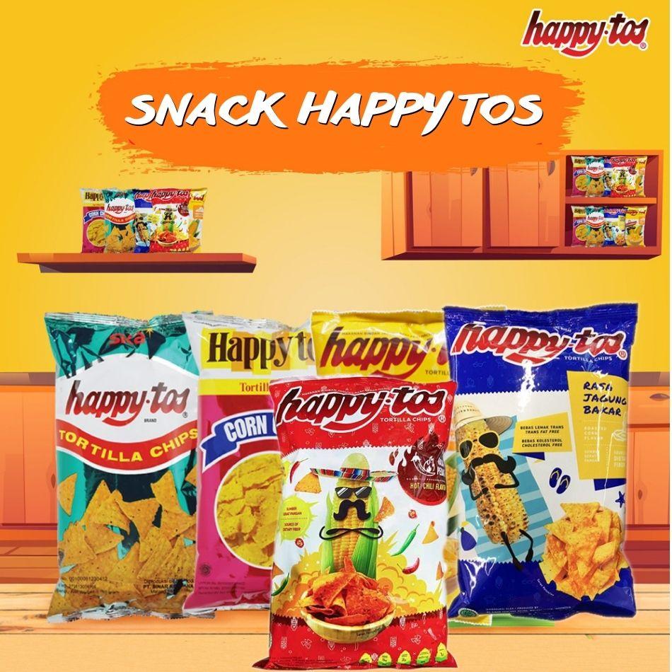 Snack Bắp Ăn Liền Happy Tos Bắp Vị Cay Ngọt Gói 140g - Nhập Khẩu Indonesia