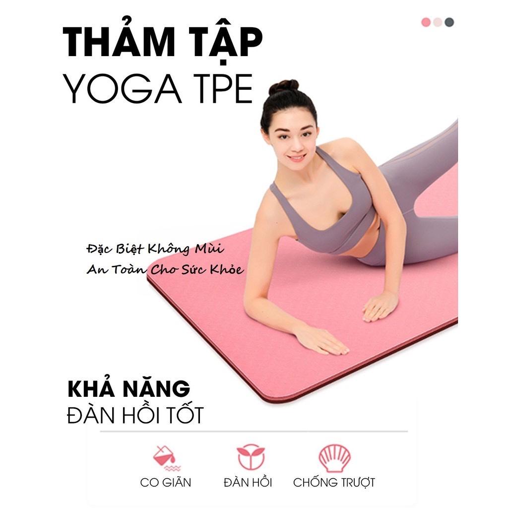 Thảm Tập Yoga Tập GYM Cao Cấp 2 Lớp Chống Trượt Dụng Cụ Thể Thao Chăm Sóc Sức Khỏe Nam Nữ