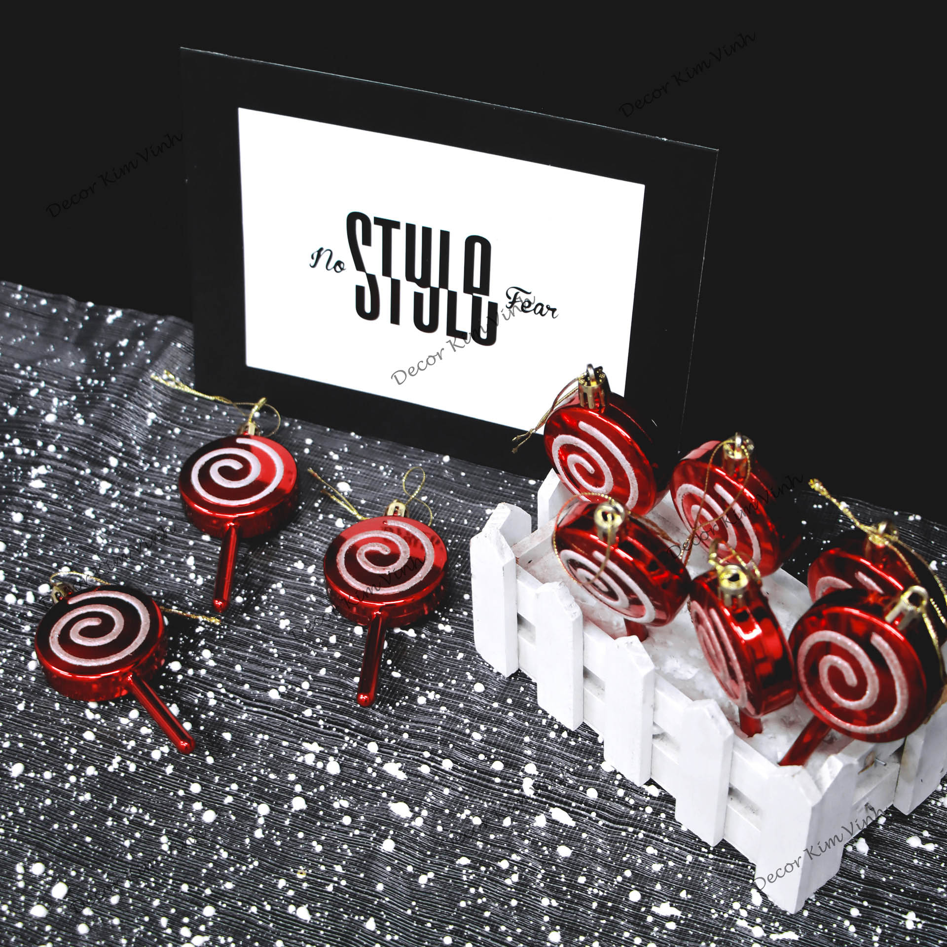 Set 9 Kẹo Mút Có Dây Treo Mẫu E63 Trang Trí Cây Thông Noel