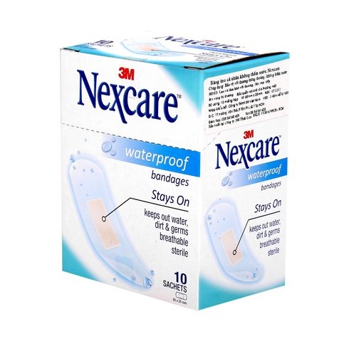 Băng keo cá nhân không thấm nước Nexcare Waterproof (10 gói/hộp)