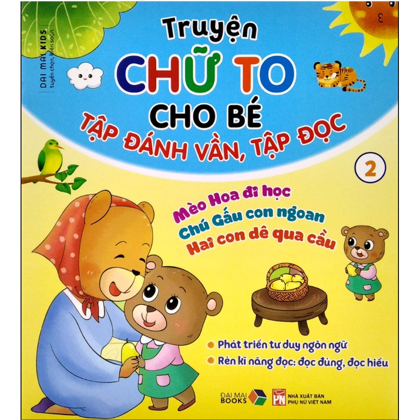 Combo 6 cuốn Truyện chữ to cho bé Tập đánh vần tập đọc