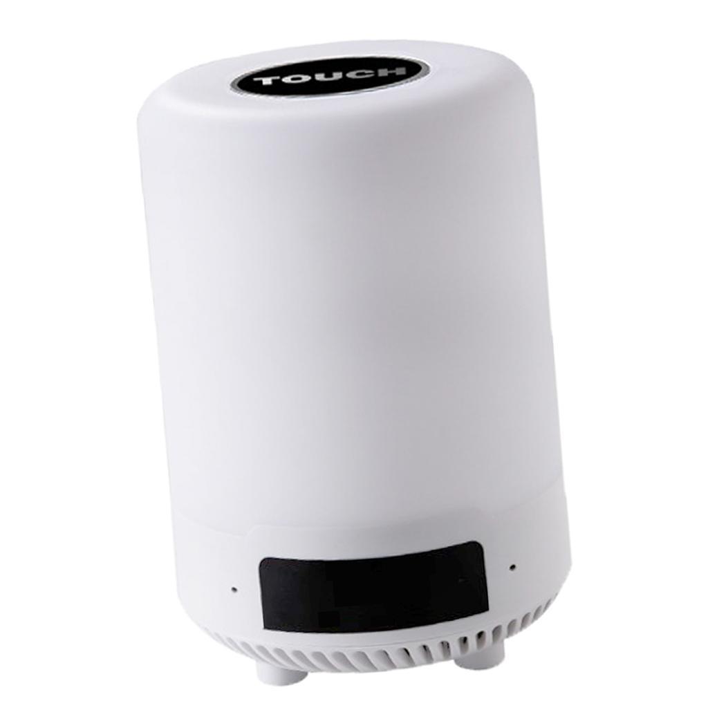 Wireless Colorful Night Light Lamp Bluetooth Speaker Alarm Clock Black