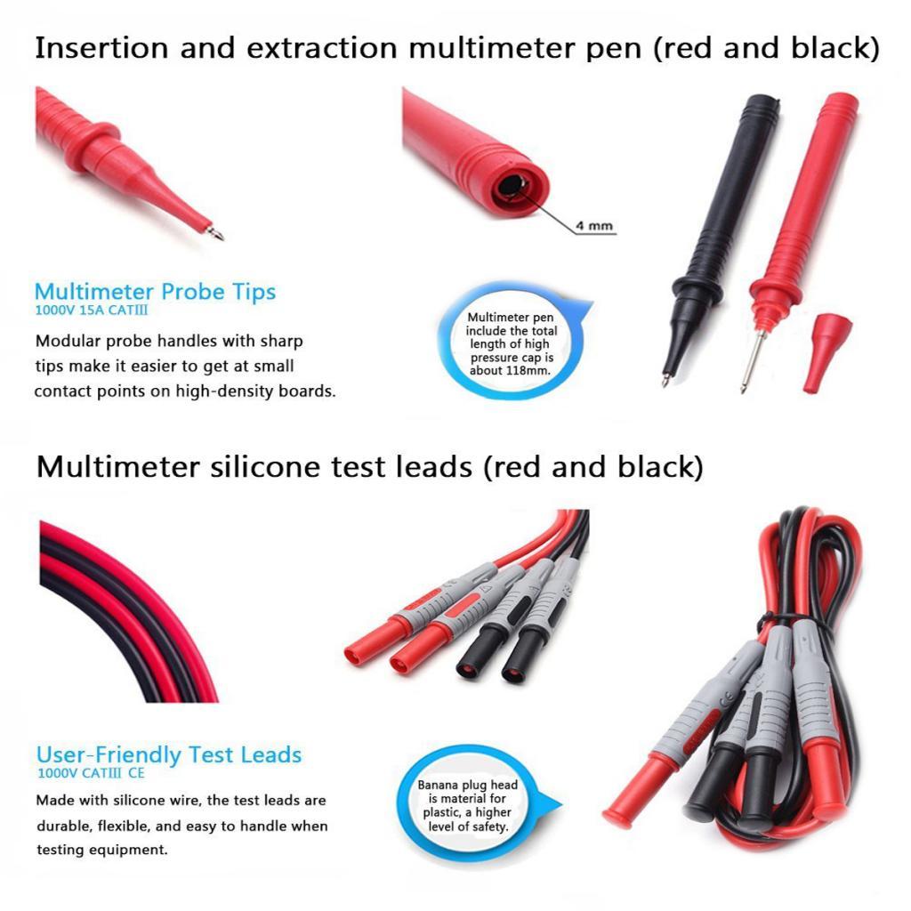 10-in-1 Automotive Test Probe Kit Multimeter Probe leads kit Banana Plug