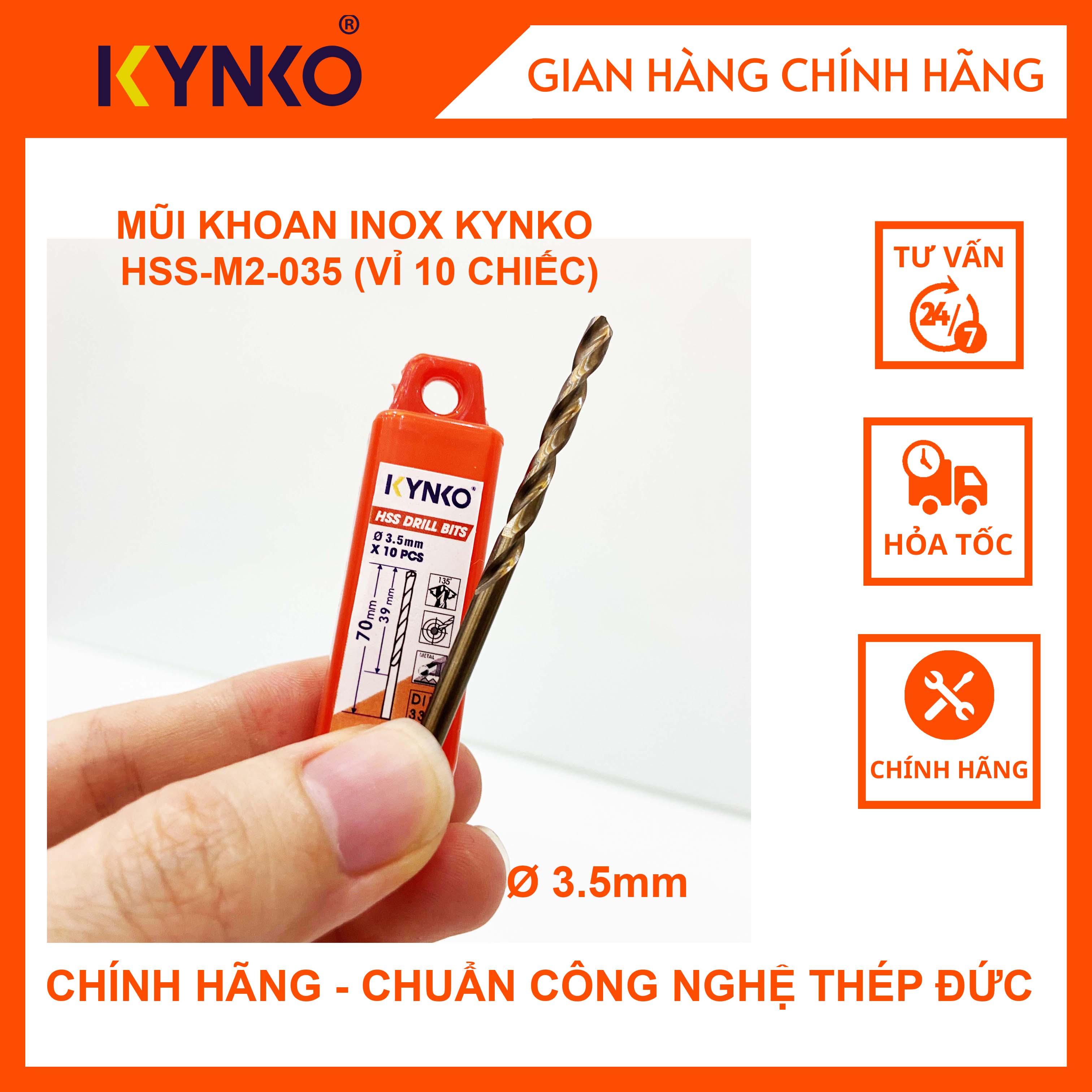 MŨI KHOAN INOX KYNKO HSS-M2-035
