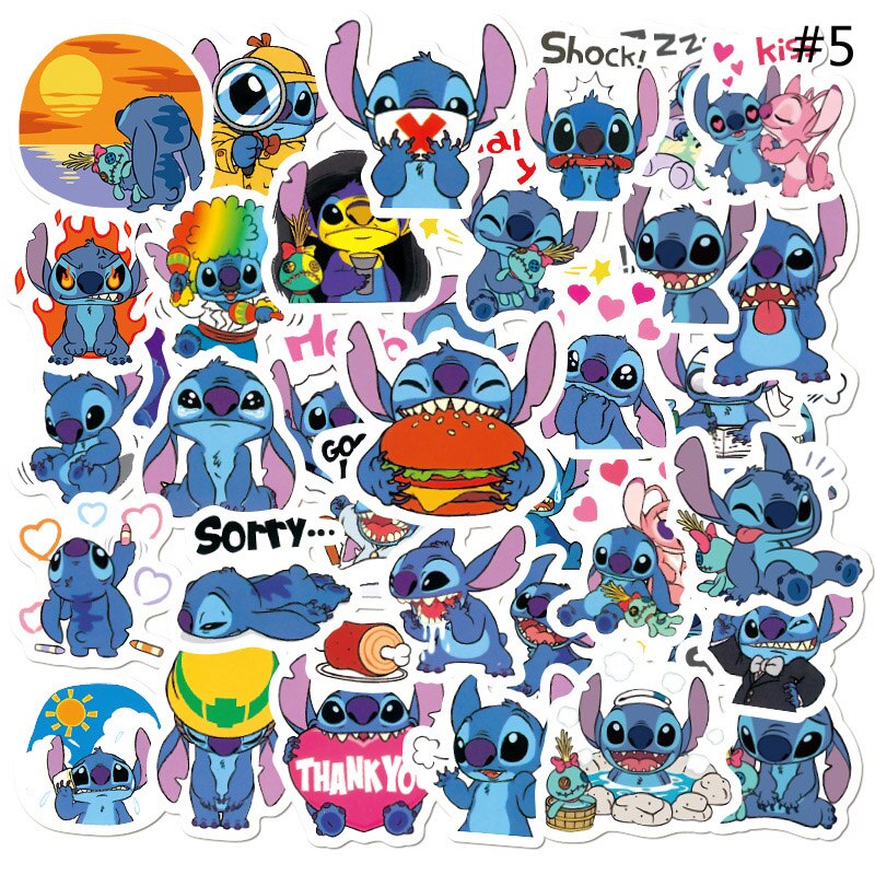 Set 60 Sticker Stitch ảnh decal hình dán ép lụa