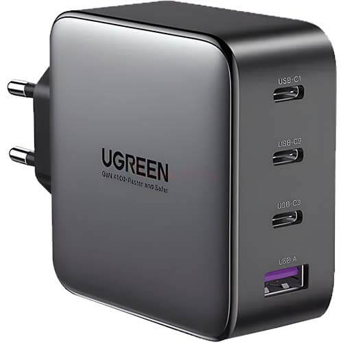 Sạc đa cổng Ugreen GaN Fast Charger 1USB 3Type-C 100W QC 4+ PD 3.0 CD226 - Hàng chính hãng