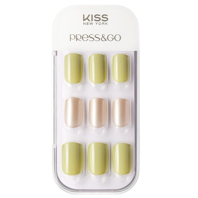 Bộ 30 Móng Tay Gel Tự Dán Press &amp; Go Kiss New York Nail Box - Pear Green (KPNA15KA)