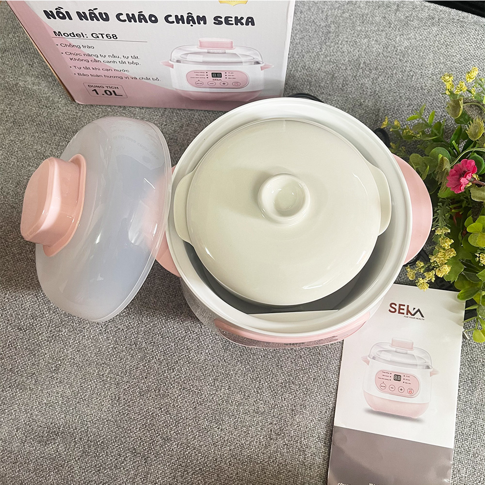 [Hàng chính hãng] Nồi Nấu Cháo Cho Bé SEKA GT68 - Nồi Hầm Cháo Chậm, Chưng Yến, Hầm Cách Thủy