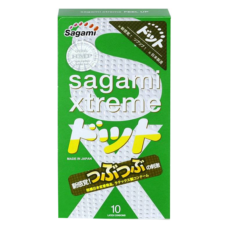 Bộ 2 Hộp Bao Cao Su Gân Gai Thắt Sagami Xtreme Green Và Bao Cao Su Siêu Mỏng Sagami Love Me Orange (20 Bao)