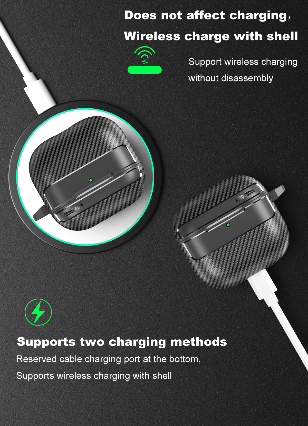 Bao Case Ốp TPU Carbon cho Airpods 4 - Hàng Chính Hãng