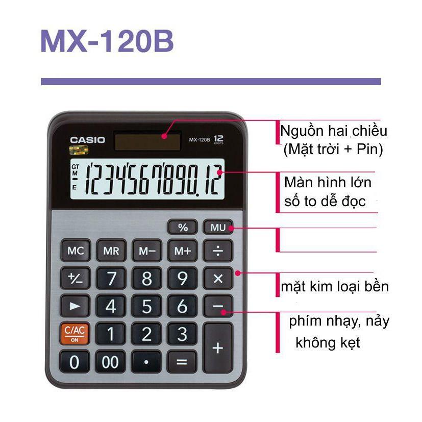 Máy Tính Casio MX-120B hiển thị 12 số