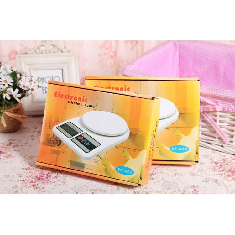 Cân Điện Tử Nhà Bếp Cân Thực Phẩm 1g – 7kg Kèm 2 Pin Mẫu SF400 Tròn