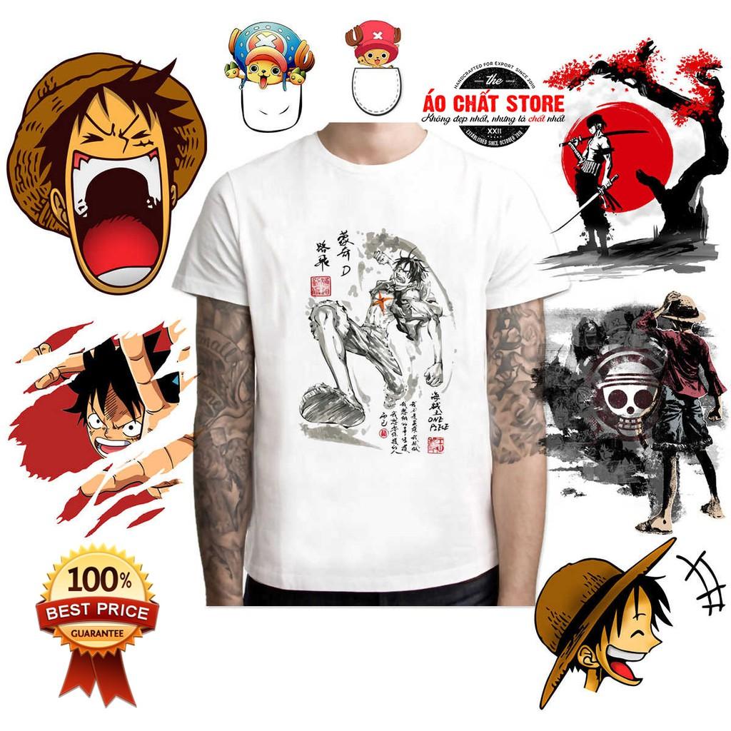  Áo Thun Monkey Luffy Thư Pháp One Piece Cực Chất | Áo Đảo Hải Tặc Tshirt