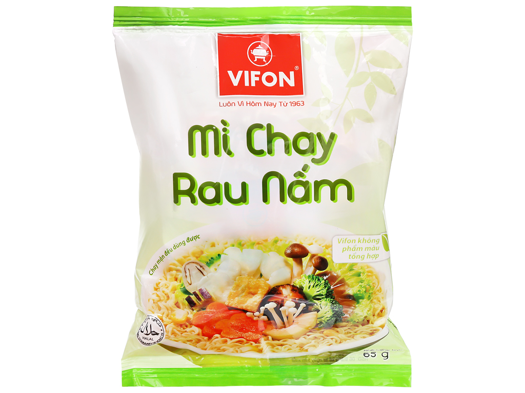 Thùng 30 gói mì chay Vifon rau nấm 65g