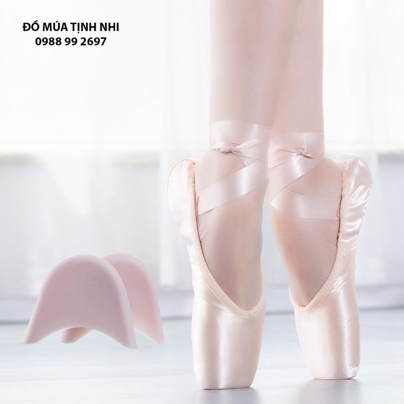 Giày múa ballet mũi cứng (tặng kèm lót silicon) GM02 - Đồ Múa Tịnh Nhi