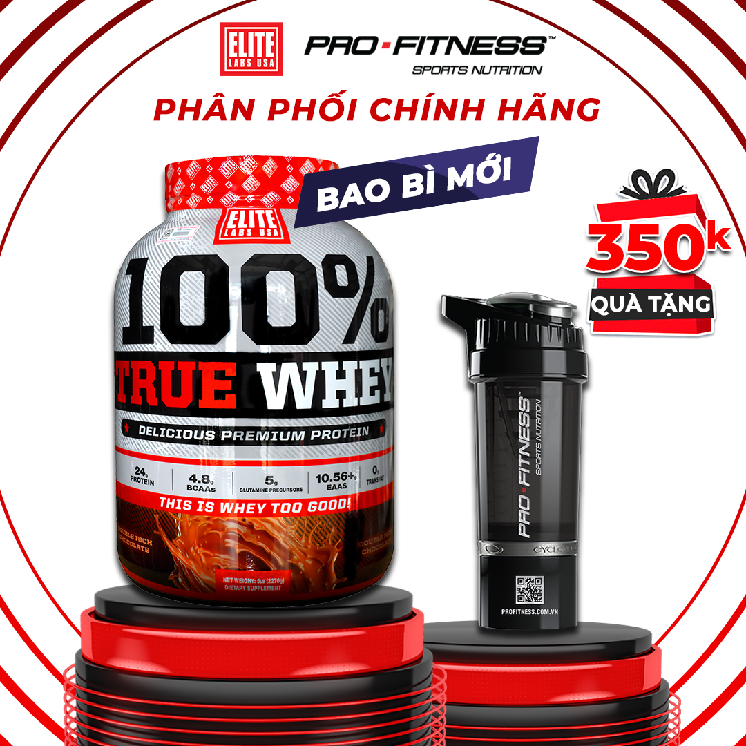 Whey Protein tinh khiết 100% True Whey Elite Labs USA - Sữa tăng cơ giảm mỡ tăng năng lượng và hấp thụ Protein (5lbs)