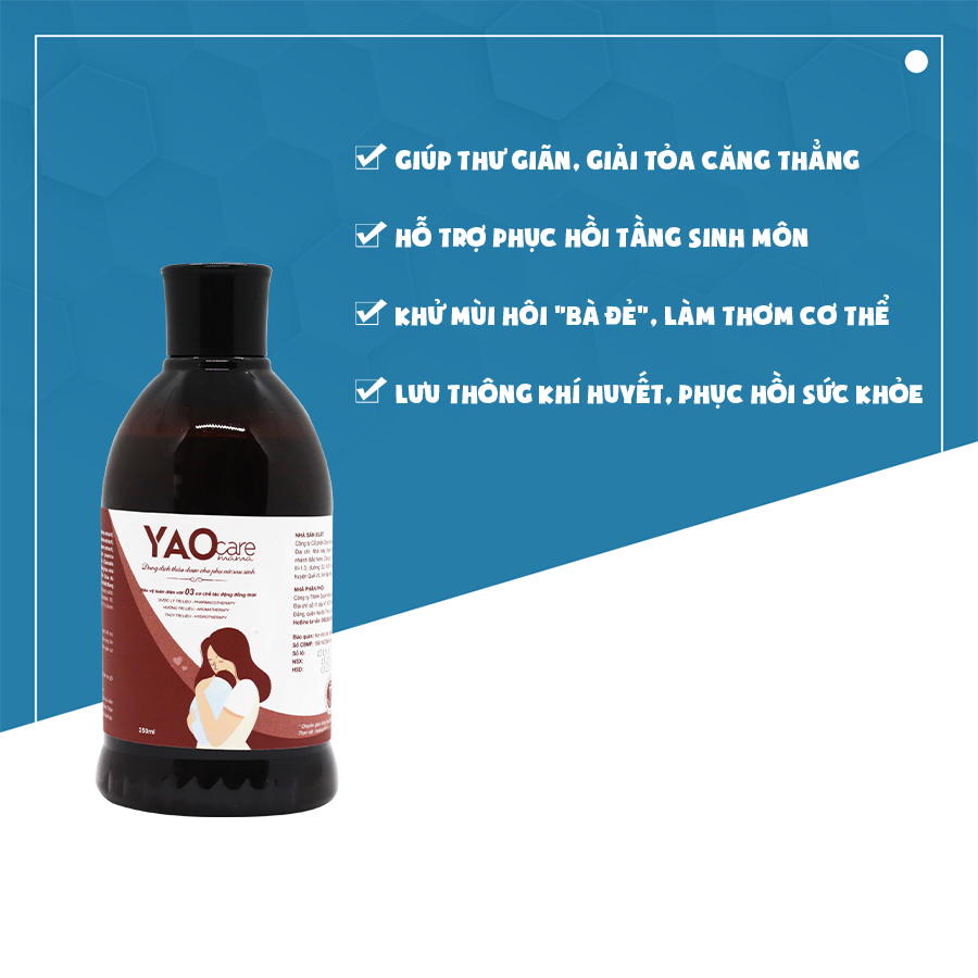 Combo 3 hộp Xông tắm sau sinh Yaocare Mama - DK Pharma 3 hộp 9 chai và 1 chậu xông hơ vùng kín