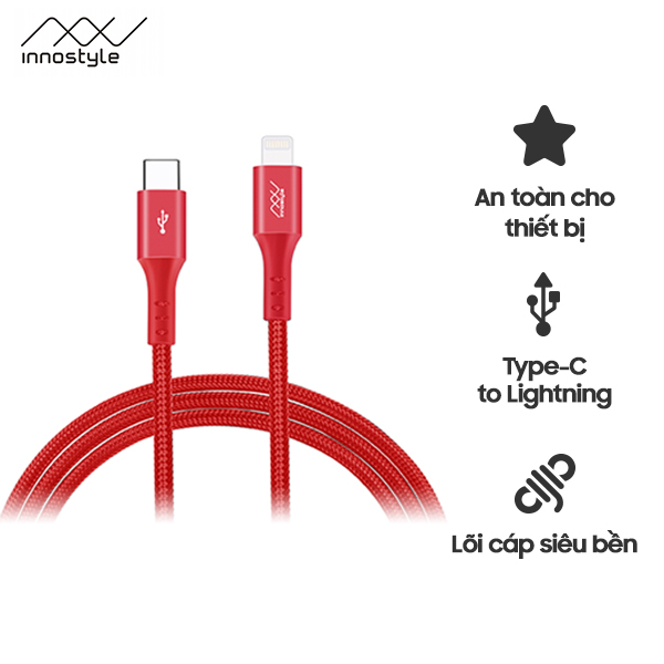 Cáp sạc nhanh Innostyle Duraflex 18W USB-C to lightning 1.5M Chuẩn MFi Cho  iPhone (Hàng Chính Hãng) | Mua hàng online uy tín, tiện lợi