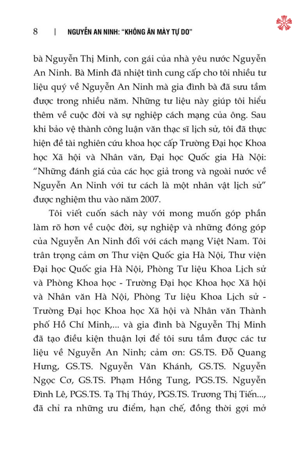 Nguyễn An Ninh - Không ăn mày tự do (bản in 2024)
