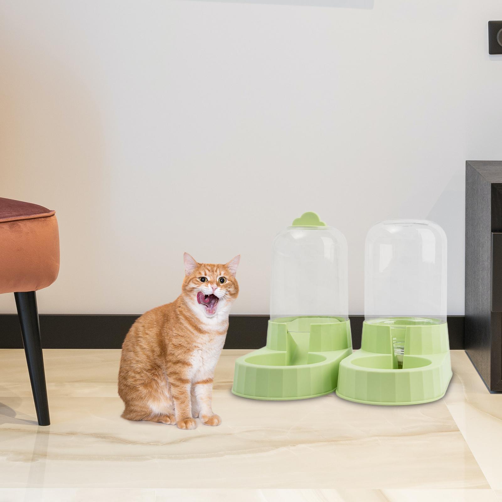 Automatic Pet Feeder Food Dispenser Feeding Station Pet Feeding Bowl Cats Feeder Container for Small Medium Dogs Cats Pet Supplies Household
