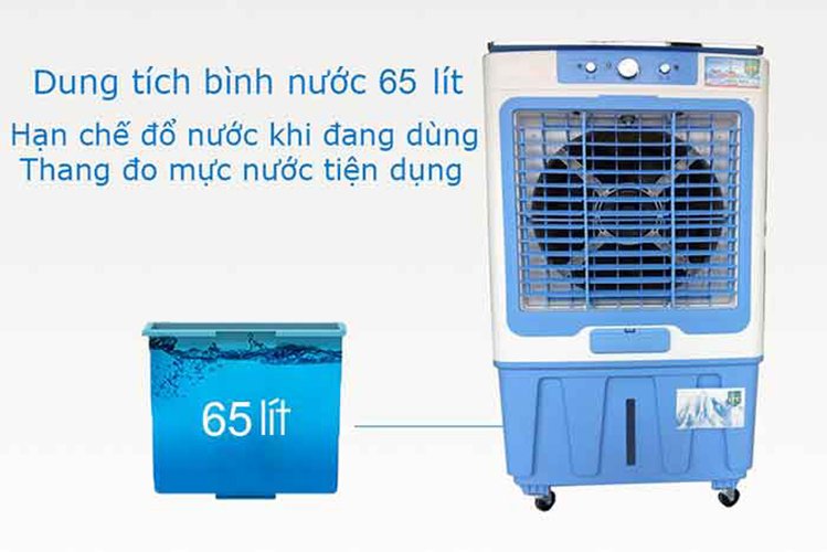 Quạt điều hòa không khí 65L Schmidt, máy làm mát công suất lớn có điều khiển từ xa công nghệ nhật, tiết kiệm điện năng – hàng chính hãng