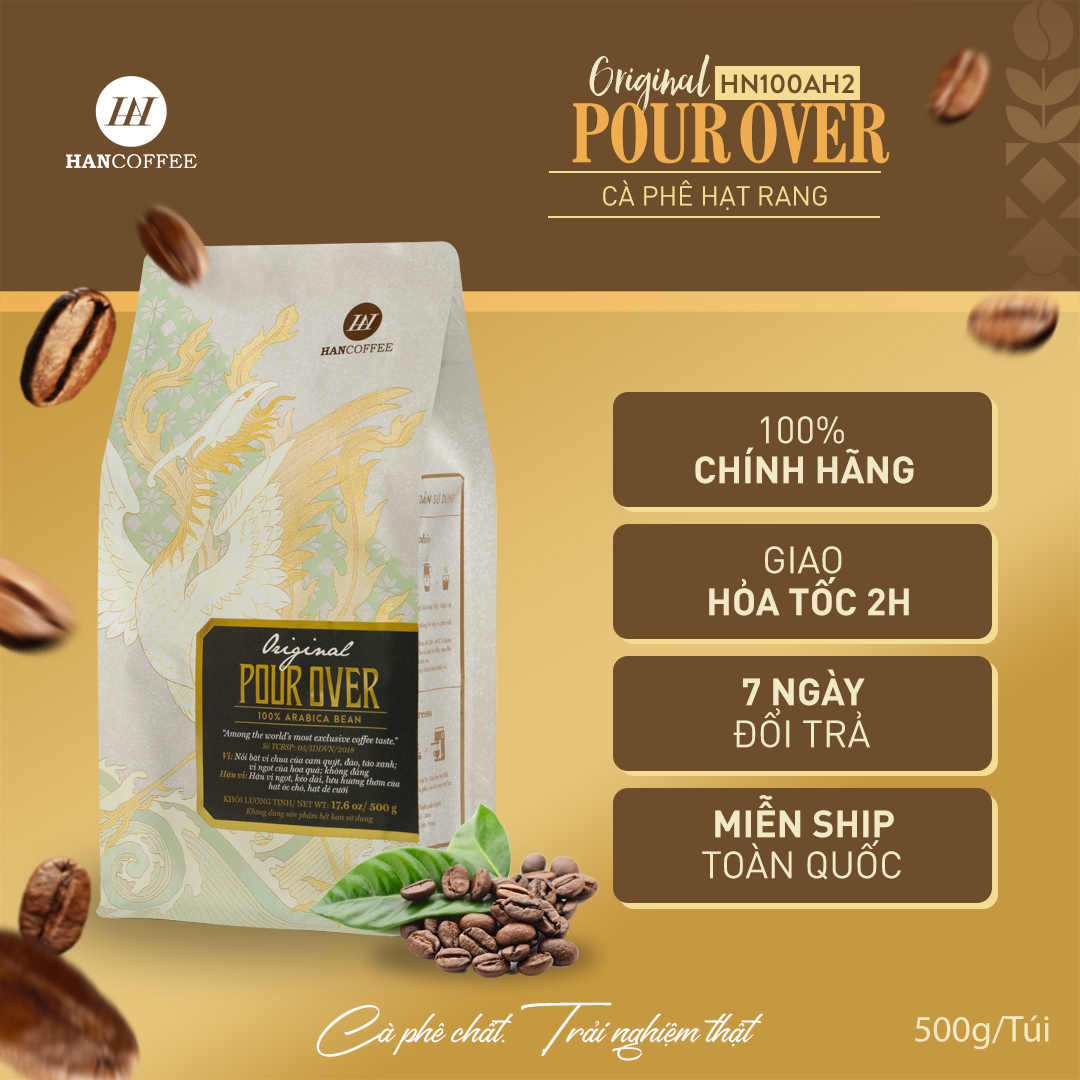 Cà Phê Original Pour Over HANCOFFEE Cao Cấp Nguyên Chất Hương Trái Cây Vị Chua Ngọt Hoa Quả Túi 500g - HN100AH2