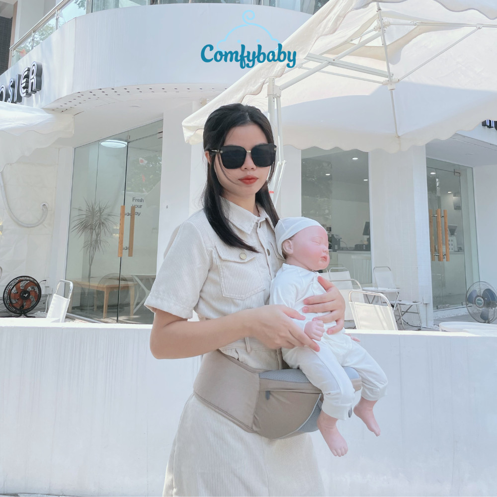 Địu ngồi trẻ em cao cấp siêu mềm 4 tư thế công nghệ Air Mesh thoáng khí - Comfybaby CF818