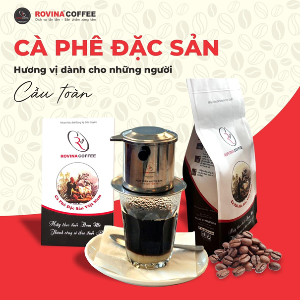 Cà Phê Đặc Sản Việt Nam - Pha Phin - Hộp 250gr, Mùi Thơm Quyến Rũ, Đậm Đà Mang Lại Những Tách Cà Phê Tuyệt Hảo, Gây Thương Nhớ Ngay Lần Đầu Thương Hiệu Rovina Coffee