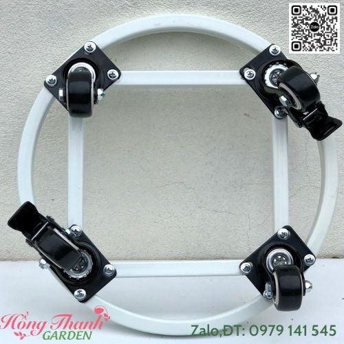 Đế Lót Chậu Có Bánh Xe ĐK40cm, Đế Chậu Thông Minh Cao Cấp HTG, Siêu Chắc Khỏe, Có Bánh Xe Di Chuyển, Có Chốt An Toàn, Chịu Lực Đến 200kg, Chất Liệu Hợp Kim Cao Cấp Sơn Tĩnh Điện