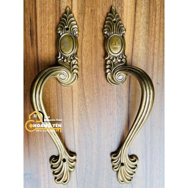 Tay nắm đồng, tay nắm cửa bằng đồng tân cổ điển 40cm - vếch T24