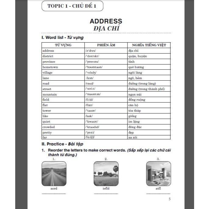 Sách - Bài Tập Từ Vựng Tiếng Anh Lớp 5 - Dùng Chung Các Bộ SGK Hiện Hành - Hồng Ân