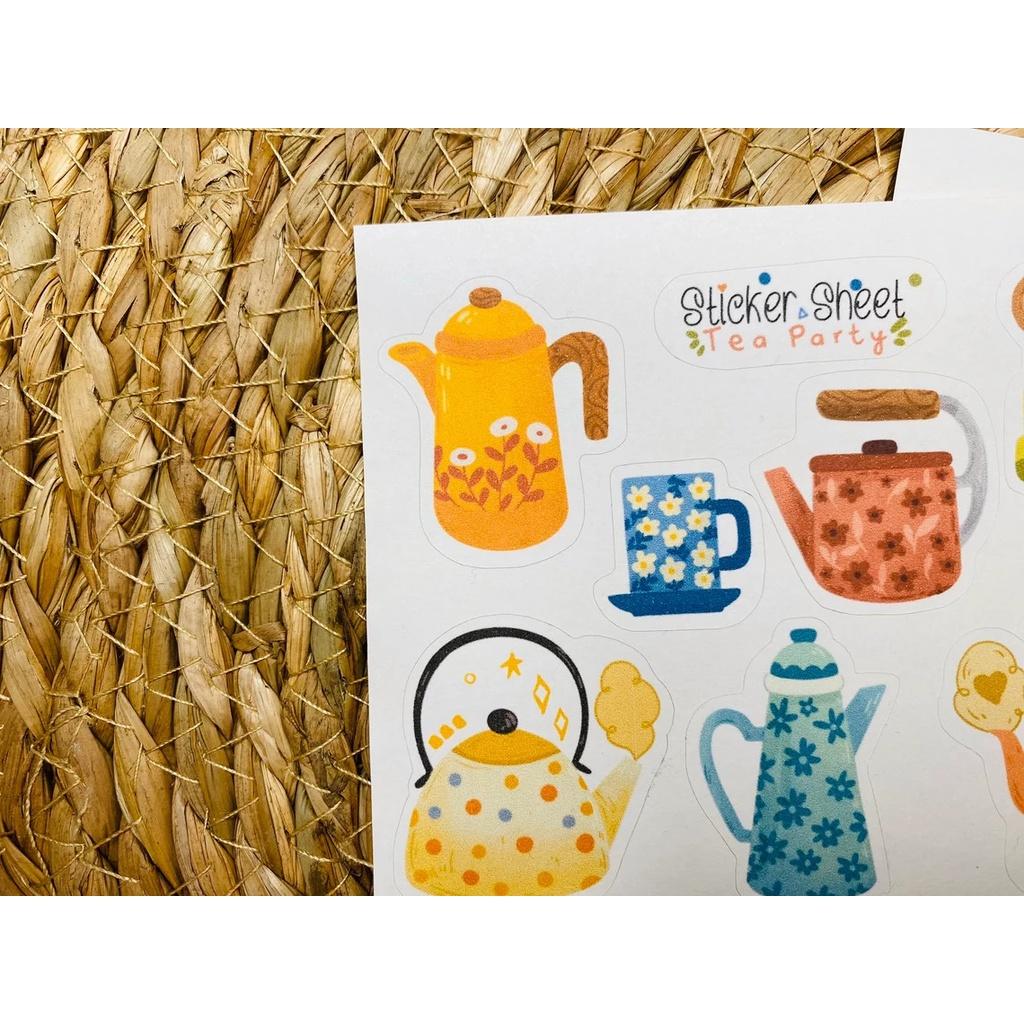 Hình ảnh Sticker sheet tea party - chuyên dán, trang trí sổ nhật kí, sổ tay | Bullet journal sticker