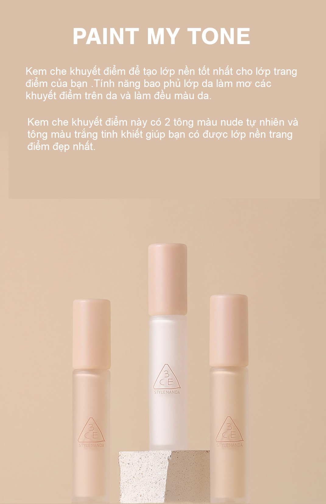 Kem Che Khuyết Điểm 3CE SKIN FIT COVER LIQUID CONCEALER 5.2G Đa Năng Giúp Che Khuyết Điểm Tự Nhiên Cho Lớp Trang Điểm Hoàn Hảo