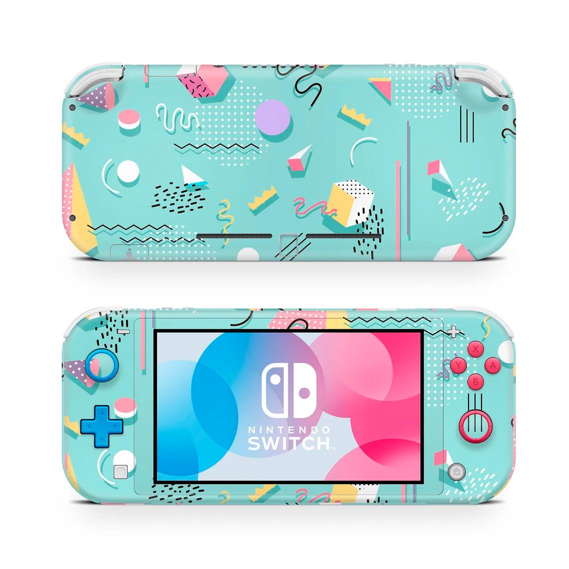 Skin decal dán Nintendo Switch Lite mẫu hình khối (dễ dán, đã cắt sẵn)