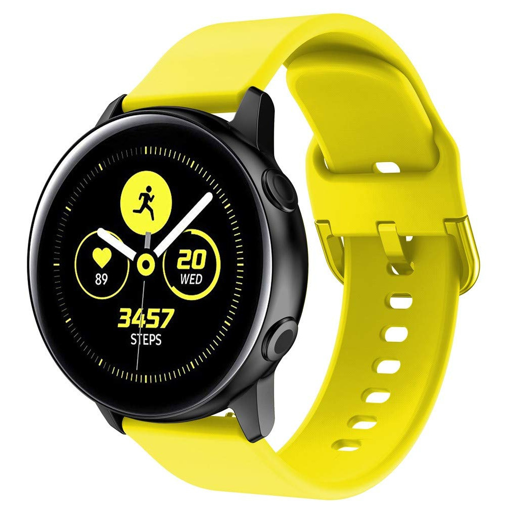 Dây Silicon Cho Galaxy Watch Active2, Galaxy Watch Active1, Galaxy Watch 42 Size 20mm - Vàng Neon