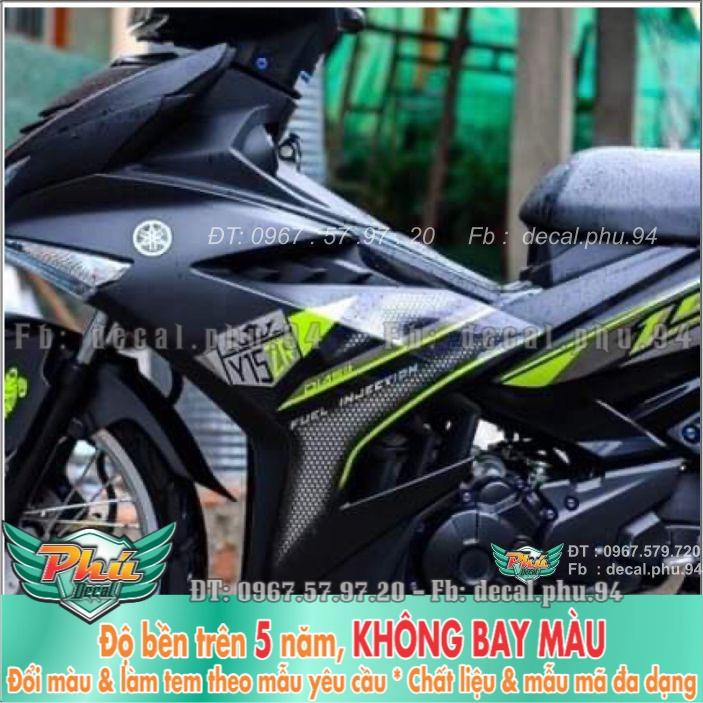 Tem rời Exciter 150 Y15ZR Đen nhám , phối xanh  -1