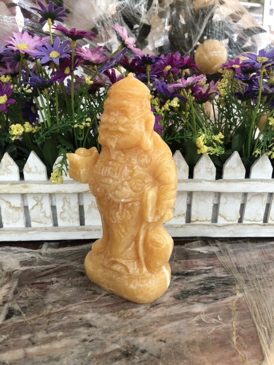 Tượng ông Quản Gia đá ngọc hoàng long - Cao 15 cm