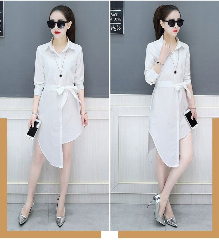 Đầm suông cổ sơ mi ARCTIC HUNTER, đầm lệch tà thời trang công sở AH92