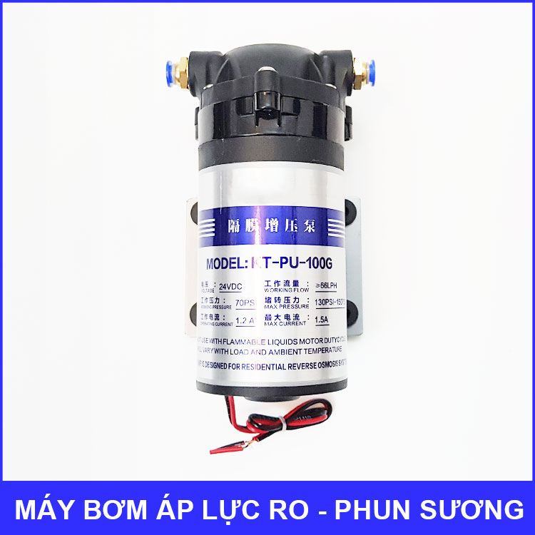 Máy bơm áp lực phun sương lọc nước 24V 100G 66L