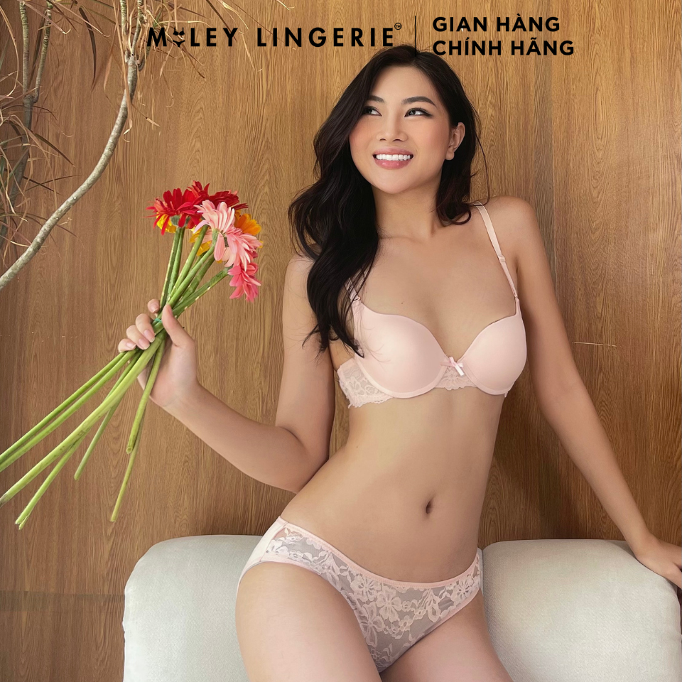 Bộ Áo và Quần Lót Nữ Phối Ren Fetching Dream Màu Hồng Miley Lingerie - BRL002-FCM04