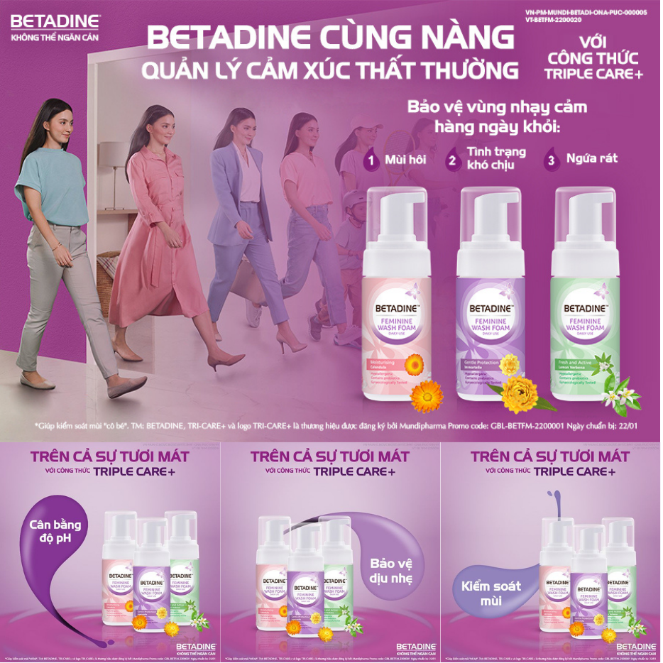 Combo 2 chai dung dịch vệ sinh phụ nữ Betadine Gentle Protection Immortelle 100ml &amp; 250ml - 2 DD Tím:100ml&amp;250ml