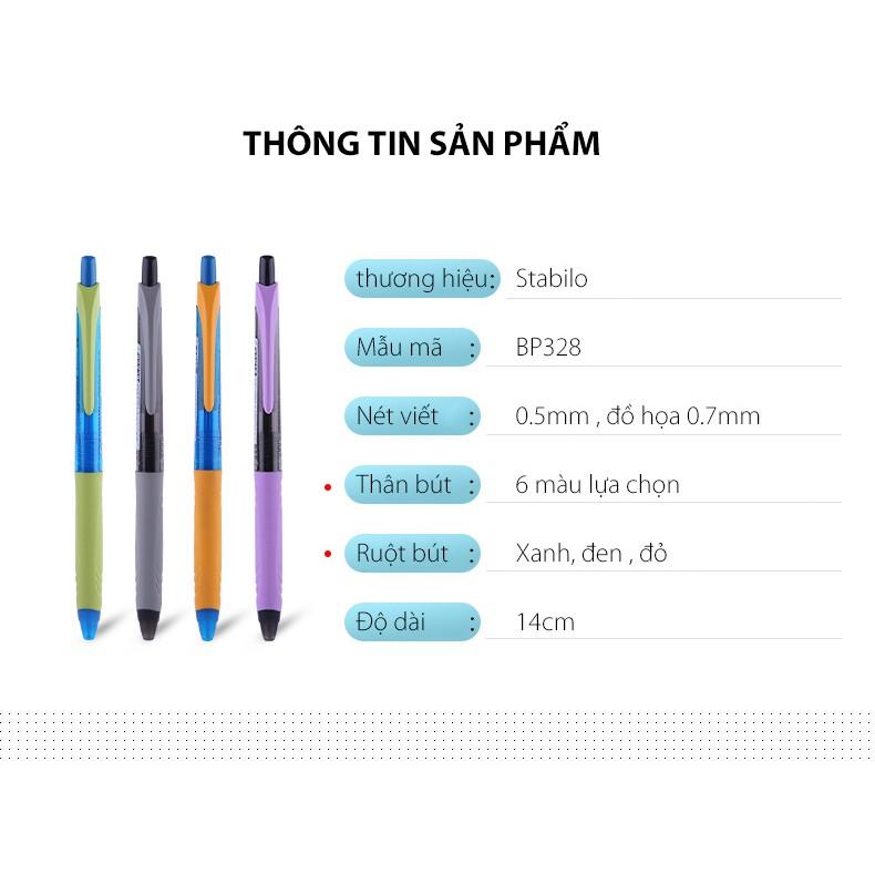 Hộp 10 cây bút bi STABILO Performer+ 328 F 0.7mm + bút xoá Correction Pen CPS88 (BP328F/10+)