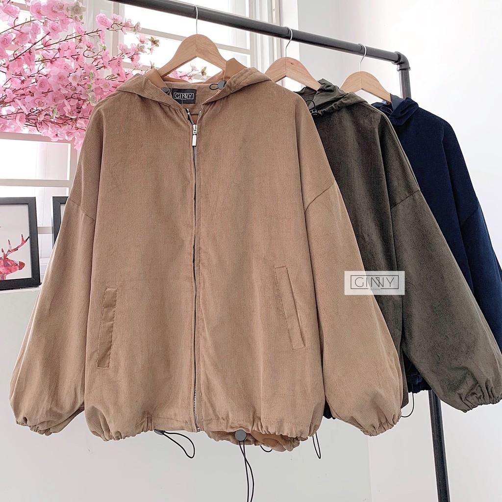 Áo Khoác Nhung Tăm ULZZANG | Áo khoác thời trang nữ | Form rộng thoải mái