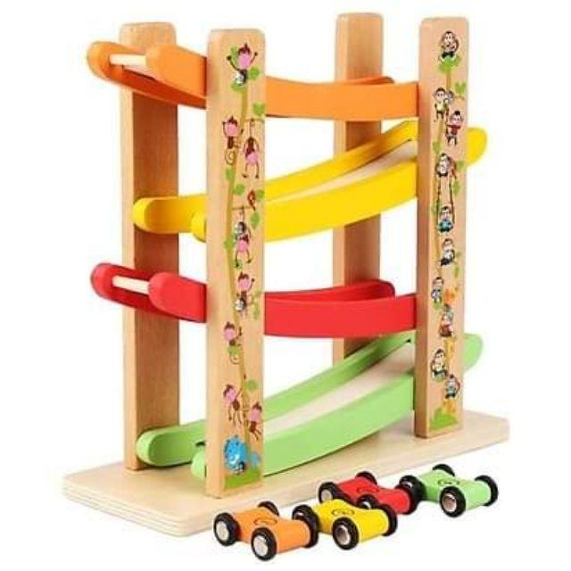 Xe cầu trượt sân ga gỗ bích